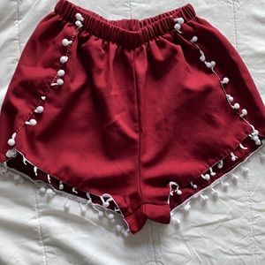 pompom hem shorts